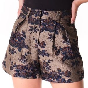BLANKNYC  floral pleated brocade shorts